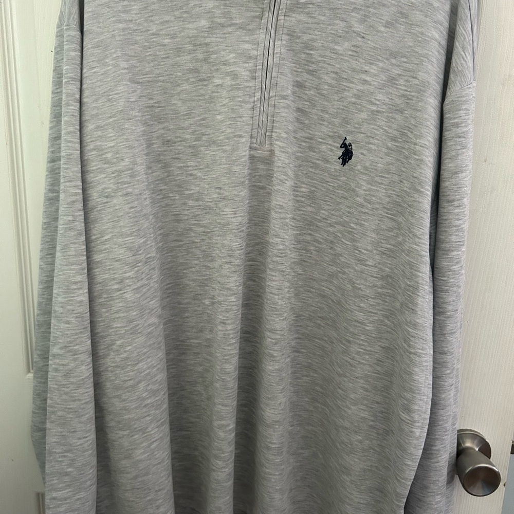 U.S. Polo Assn. Light Gray Zip-Up Shirt